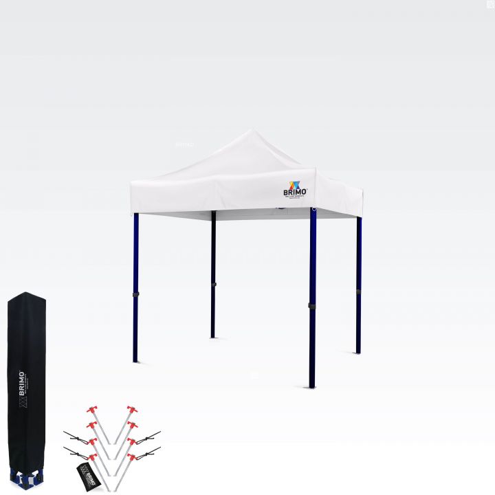 Valge peotelk 2x2m Brimo terasest konstruktsiooniga, ideaalne cateringuks ja aiaks.