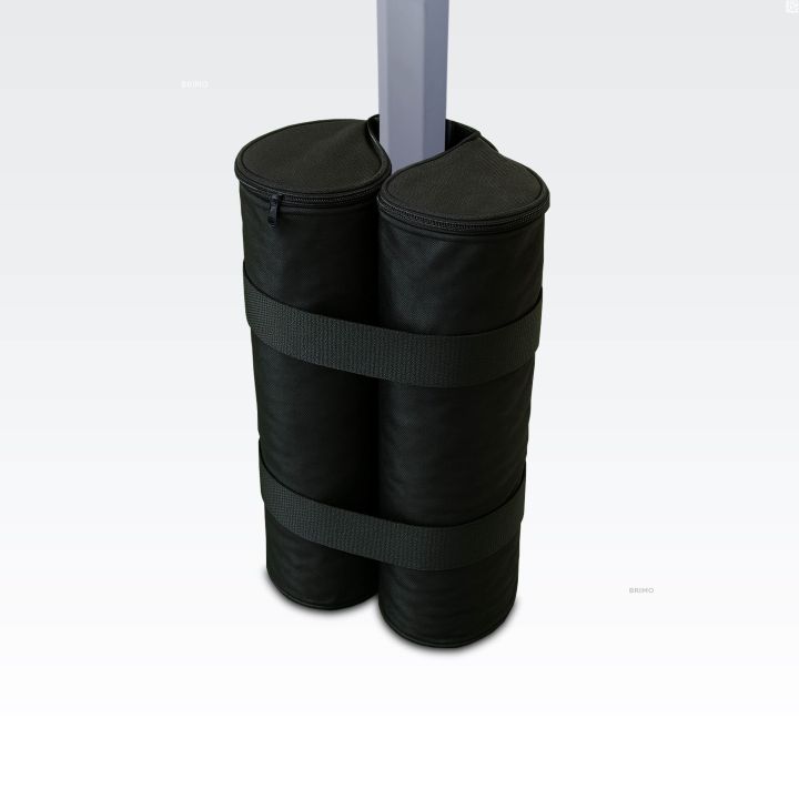 Detail liivakaalu, mis on kinnitatud kokkupandava telgi jalale